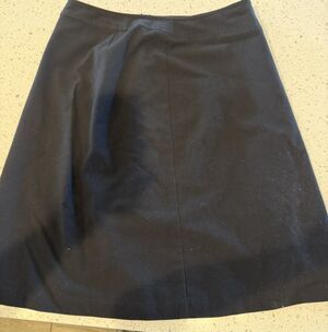 Axcess Black A-Line Knee Length Skirt Polyester Rayon Grommet Zip Lined 10